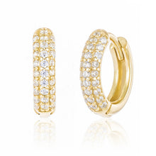 Load image into Gallery viewer, HolyBang Jewels - PAVE CZ DAINTY HUGGIE EARRINGS - E-HT1161: GOLD
