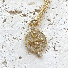 Load image into Gallery viewer, Bee Coin Gold Necklace
