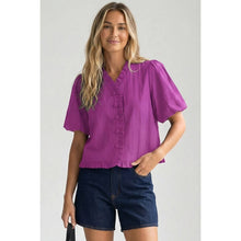 Load image into Gallery viewer, Naked Zebra - Ruffle Detail Bubble Sleeve Top: Off White / S
