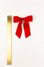 Load image into Gallery viewer, Delora Satin Bow Barrette: Red
