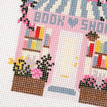 Load image into Gallery viewer, Book Shop Storefront 6” Needlepoint Canvas 13 Mesh
