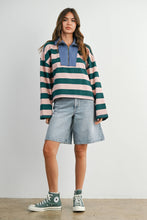 Load image into Gallery viewer, Striped Quarter-Zip Sweatshirt
