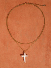 Load image into Gallery viewer, Aurise Freshwater Pearl Cross Necklace
