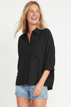 Load image into Gallery viewer, Naked Zebra - Linen Blend Rolled Sleeve Shirt: Off White / L
