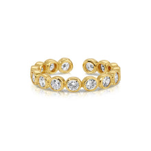 Load image into Gallery viewer, Splendid Iris - Faux Diamond Adjustable Ring: Gold

