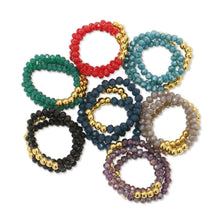 Load image into Gallery viewer, Splendid Iris - Stretch Crystal Rings With Bead Accents: Light
