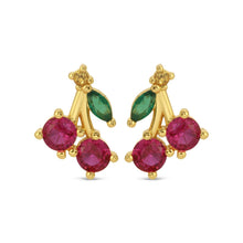 Load image into Gallery viewer, Cherry Studs On Velvet Gift Tag
