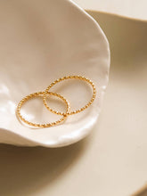 Load image into Gallery viewer, Flânerie by MAIQ - 18K Non-Tarnish Minimalist Thin Braided Ring: Yellow Gold / Riley-Textured-7

