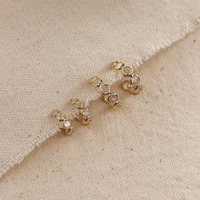 Load image into Gallery viewer, GoldFi - Bezel CZ C- Hoop Earrings: 16mm
