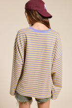 Load image into Gallery viewer, Mimosa - Striped Terry Oversized Long Sleeve Top: Golden / S
