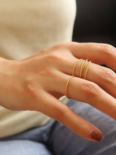 Load image into Gallery viewer, Flânerie by MAIQ - 18K Non-Tarnish Minimalist Thin Braided Ring: Yellow Gold / Riley-Textured-7
