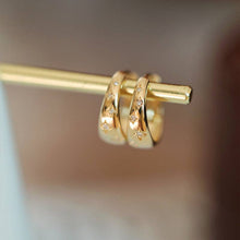 Load image into Gallery viewer, Dainty Gold Star Huggie Hoop Earrings
