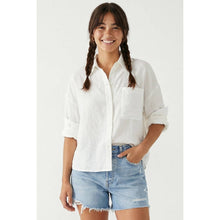Load image into Gallery viewer, Naked Zebra - Linen Blend Rolled Sleeve Shirt: Off White / M
