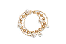 Load image into Gallery viewer, 12mm White Blessing Bracelet with Gold Filled Tubes: S
