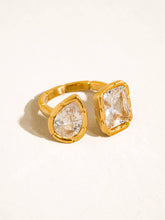 Load image into Gallery viewer, Serréa 18K Gold Non-Tarnish CZ Adjustable Ring
