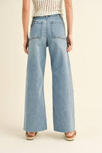 Load image into Gallery viewer, MIOU MUSE - MMP623   STRAIGHT WIDE LEG DENIM PANTS: MATCHA / L
