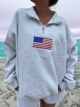 Load image into Gallery viewer, American Flag Quarter-Zip Sweatshirt
