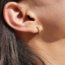 Load image into Gallery viewer, HolyBang Jewels - BAGUETTE HUGGIE EARRINGS - E-H1414 / E-HT1189 / E-H1190: 18K GOLD / 6MM
