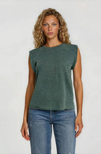 Load image into Gallery viewer, GILLI - CREW NECK TUCKED SHOULDER FOLDED BAND SLEEVE TOP: OATMEAL GREY / M
