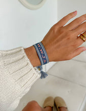 Load image into Gallery viewer, Blue WWJD Embroidered Bracelet
