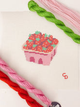 Load image into Gallery viewer, Strawberry Basket Needlepoint Canvas 13 Mesh 3” Design

