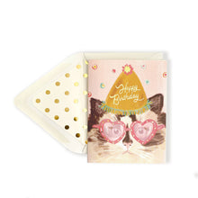 Load image into Gallery viewer, Happy Birthday Cat with Heart Glasses
