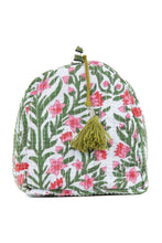 Load image into Gallery viewer, LA Soul - Black Floral print Quilted Cotton Toiletry Bag Set
