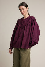 Load image into Gallery viewer, RAISONNEL - Vintage Inspired Eyelet Embroidered Blouse - RT1349: WINE / S-M-L (3-2-1)
