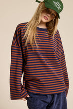 Load image into Gallery viewer, Mimosa - Striped Terry Oversized Long Sleeve Top: Golden / M
