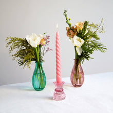 Load image into Gallery viewer, Small Pink Glass Candle Holder - Valentine&#39;s Day Gift
