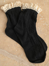 Load image into Gallery viewer, Pointelle Crochet Trim Socks
