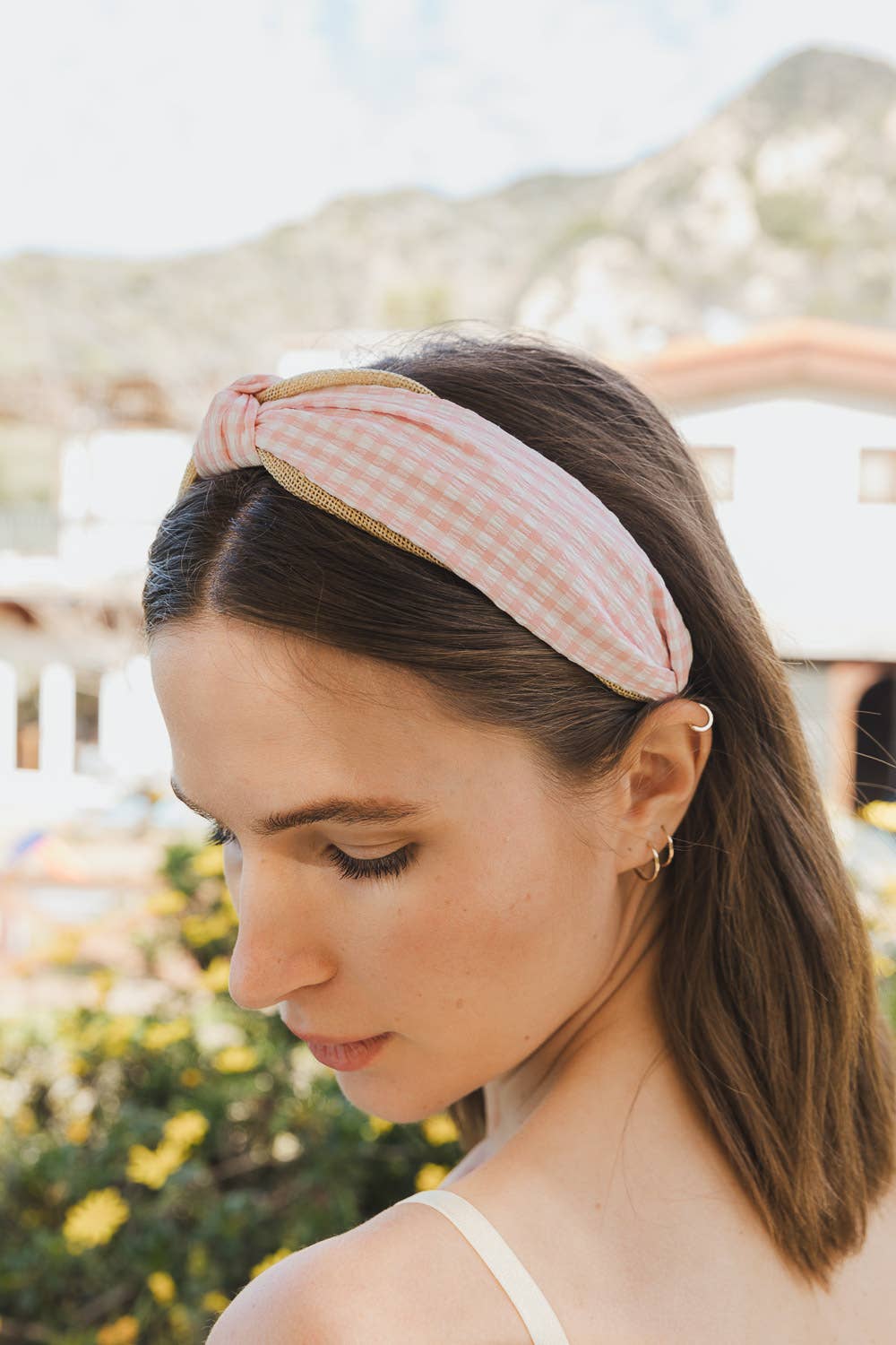 Gingham Knot Headband