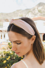 Load image into Gallery viewer, Leto Accessories - Gingham Pique Woven Knot Headband 🌼: Lavender
