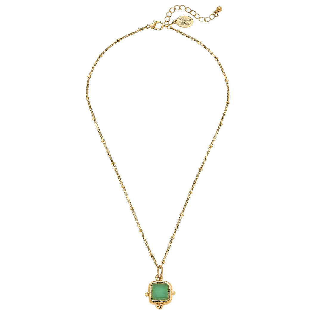 Susan Shaw - Charlotte Dainty Green Necklace