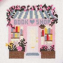 Load image into Gallery viewer, Book Shop Storefront 6” Needlepoint Canvas 13 Mesh
