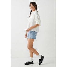 Load image into Gallery viewer, Naked Zebra - Linen Blend Rolled Sleeve Shirt: Off White / L
