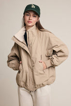 Load image into Gallery viewer, RAISONNEL - Cozy Fleece-Lined Zip &amp; Snap Jacket - RJ1201: BEIGE / S-M-L (3-2-1)
