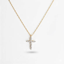 Load image into Gallery viewer, 18K Gold Dipped Sterling Silver Dainty Cross Necklace
