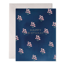 Load image into Gallery viewer, Dainty Block Print Blue Birthday Greeting Card
