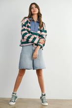 Load image into Gallery viewer, Striped Quarter-Zip Sweatshirt
