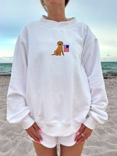 Load image into Gallery viewer, Sunkissed Coconut - White American Flag Dog Mockneck Sweatshirt 100% Cotton: White / Large
