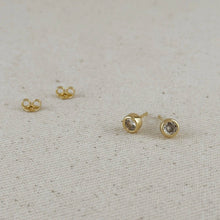 Load image into Gallery viewer, GoldFi - 18k Gold Filled Mini CZ Round Stud Earrings
