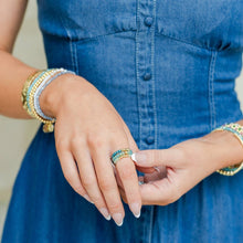 Load image into Gallery viewer, Splendid Iris - Stretch Crystal Rings With Bead Accents: Light
