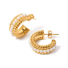 Load image into Gallery viewer, My Lady Pearl Mix Hoop Earrings
