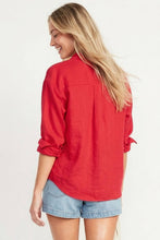 Load image into Gallery viewer, Naked Zebra - Linen Blend Rolled Sleeve Shirt: Off White / S
