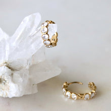Load image into Gallery viewer, CZ Oval Hoop Earrings

