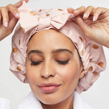 Load image into Gallery viewer, Luxury Shower Cap - Blush Dot
