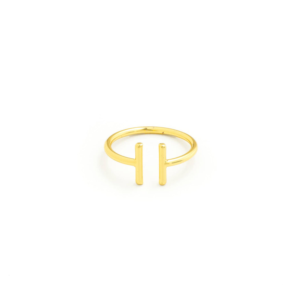 Splendid Iris - Simple Double Bar Adjustable Ring