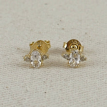 Load image into Gallery viewer, GoldFi - 18k Gold Filled Mini Oval CZ Stud Earrings
