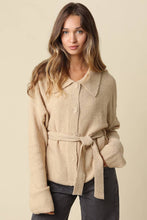 Load image into Gallery viewer, Olivaceous - Maci Belted Knit Jacket: TAUPE / M
